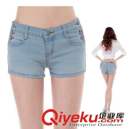時尚牛仔短褲 2015夏新款休閑牛仔短褲女潮中腰牛仔褲短褲女原始圖片3
