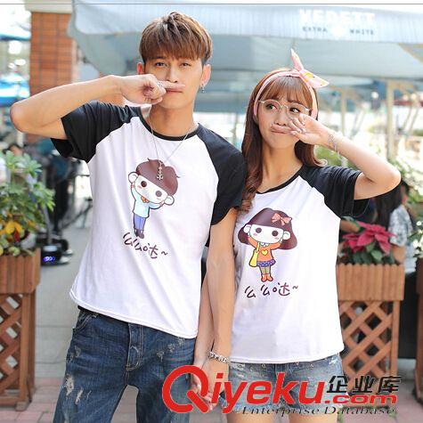 5月1期新品 2015夏新款韓版情侶裝海邊蜜月服男女短袖t恤沙灘短褲兩件套套裝