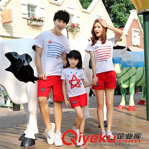 4月11期新品 2015夏季新款親子裝一家三口母子母女裝家庭裝短袖T恤一件代發原始圖片3