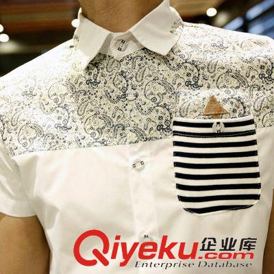 4月6期新品 2015情侶裝韓修身男女襯衫白sq侶襯衣潮 時尚短袖學生班服批發原始圖片2