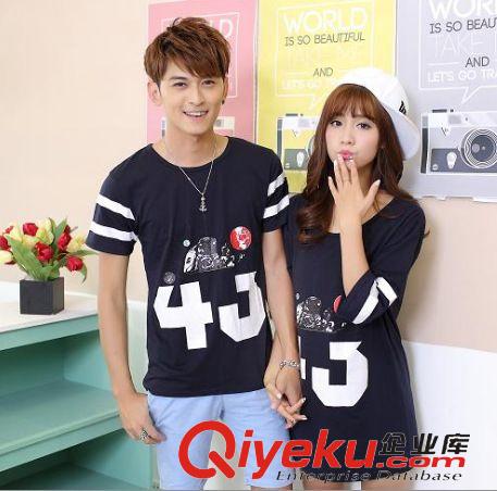 4月6期新品 2015韓國新款夏季女裝連衣裙寬松中長款圓領印花短袖t恤情侶裝