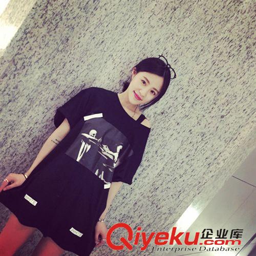 4月6期新品 韓國東大門代購夏新款情侶姐妹款打底衫膠印個性字母寬松短袖T恤原始圖片2