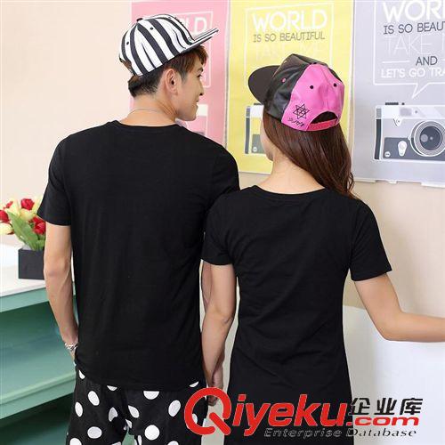 4月6期新品 2015夏裝新款情侶裝 韓版時(shí)尚男女T恤 修身圓領(lǐng)短袖連衣裙班服原始圖片2