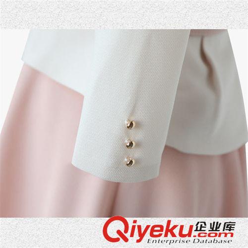 4月5期新品 韓國東大門代購春夏新款女裝韓版七分袖雪紡連衣裙假兩件套百褶裙原始圖片2