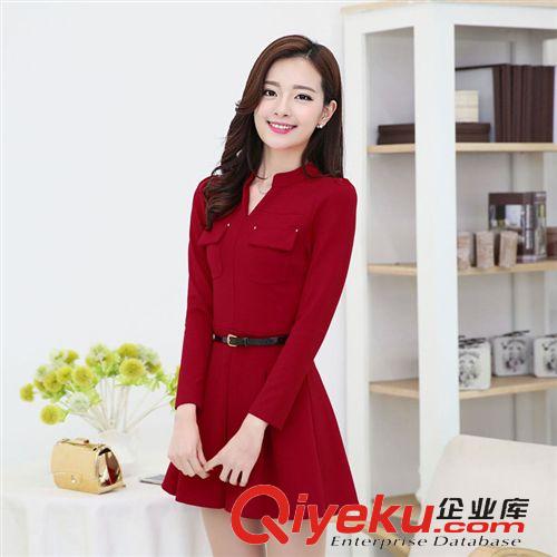 3月25號新品 2015春裝新款韓版女式修身時尚顯瘦收腰氣質優雅連衣裙原始圖片2