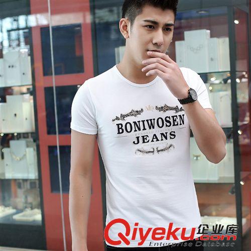3月20號(hào)新品 2015熱銷款男式短袖t恤 韓版純棉t恤男裝圓領(lǐng)修身百搭短袖男t恤原始圖片2