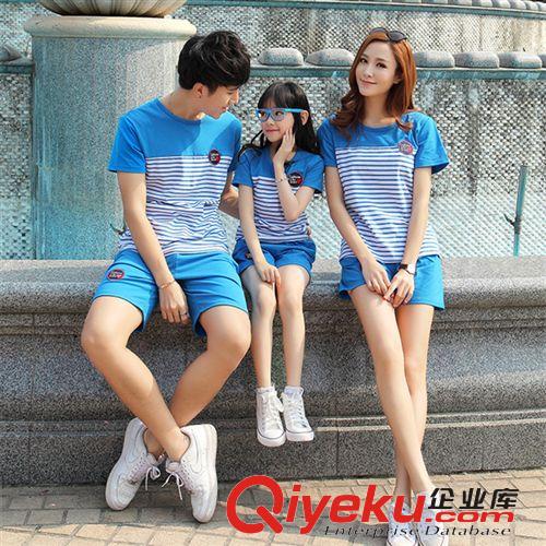 新品2 2015夏季新款親子裝一家三口母子母女裝家庭裝短袖T恤一件代發