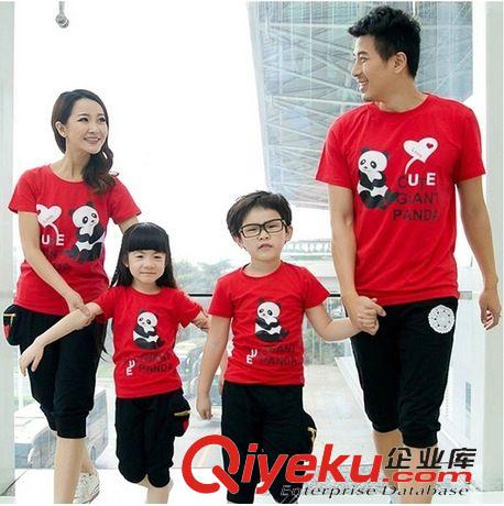 親子裝 親子裝 夏裝表演服時尚暴力熊一家三口母女熊套裝家庭廠家直銷