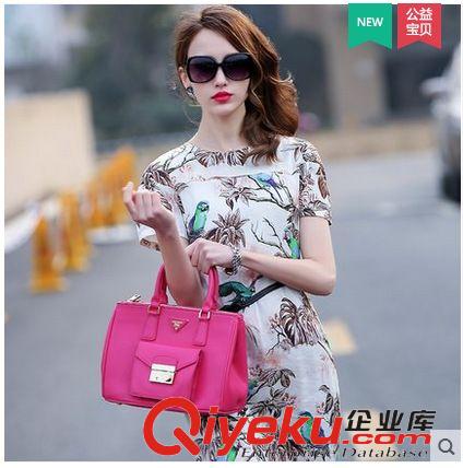 425上新 2015夏季新款gd真絲品牌連衣裙女短袖韓版修身碎花復(fù)古連衣裙原始圖片3