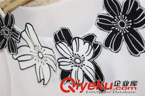 {dj2}定制， {dj2}定制2015春夏款刺繡花朵雪紡上衣+燕尾荷葉邊魚尾裙套裝原始圖片2