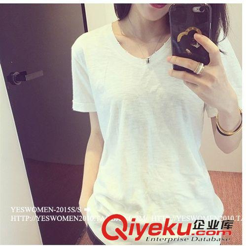 {dj2}定制， 【YESWOMEN】小宜定制春夏裝女裝新款 百搭破洞純色短袖打底T恤