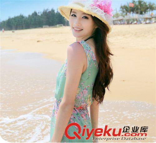 波西米亞風(fēng)，沙灘裙 歐洲站2015夏裝新款韓版甜美小清新中袖蕾絲雪紡長裙連衣裙