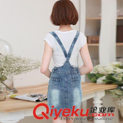 半身裙 牛仔背帶裙女2015新款夏季一步裙韓版牛仔連衣裙吊帶裙原始圖片2