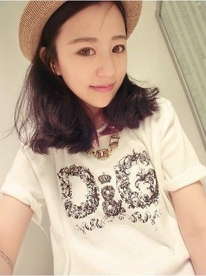 女式T恤 夏裝新款大碼女裝短袖女式T恤潮韓版顯瘦白色體恤短袖原始圖片3