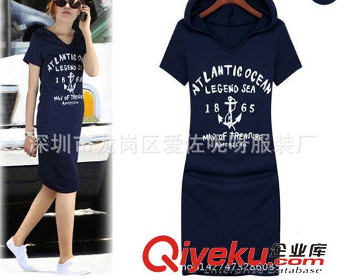 連衣裙 歐美新品超長款長短擺米老鼠短袖t恤連衣裙dp女裝