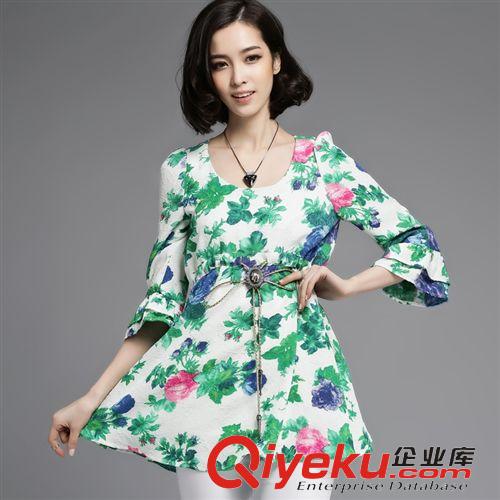襯衫 歐美風(fēng)渲染小鳥印花真絲雪紡寬松立領(lǐng)長款襯衫連衣裙防曬衣