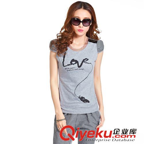 短袖套裝 2015夏季新款韓版女士短袖休閑套裝時尚圓領(lǐng)T恤七分褲運動服修身