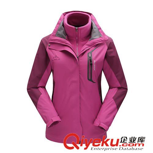 下架區(qū) 批發(fā)秋冬季新款雙色防水防刮時尚抓絨兩件套情侶沖鋒衣15965