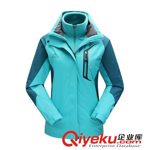 下架區(qū) 批發(fā)秋冬季新款雙色防水防刮時尚抓絨兩件套情侶沖鋒衣15965