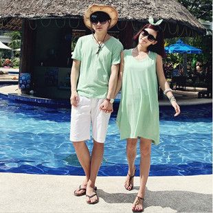 情侶裝*系列 韓版情侶裝夏季新款圓領印花短袖qlz 女連衣裙 夏t恤衫 批發597J