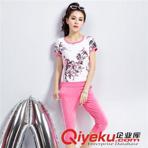 女裝*系列 2015夏季女裝民族風(fēng)時(shí)尚印花短袖t恤 休閑女式運(yùn)動(dòng)套裝 夏 509A