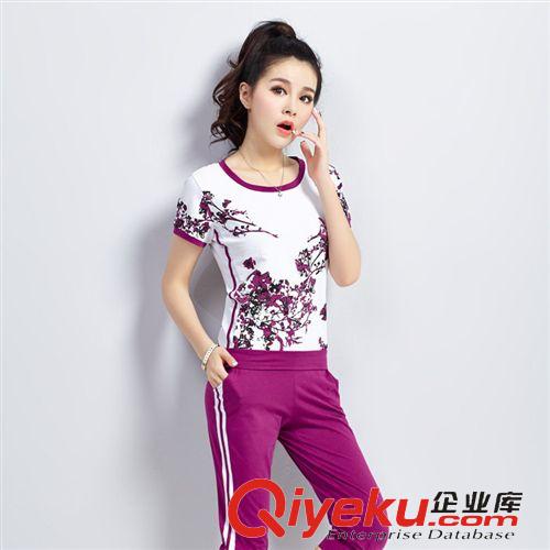 女裝*系列 2015夏季女裝民族風時尚印花短袖t恤 休閑女式運動套裝 夏 509A原始圖片3