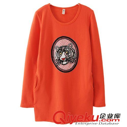 女式t恤 2014新款冬裝韓版女裝修身顯瘦不倒絨打底衫 糖果色長袖t恤女款原始圖片2