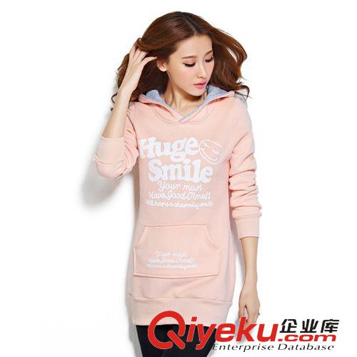 女式連帽衛(wèi)衣 2015韓版女衛(wèi)衣 秋冬款 大碼女裝高品質(zhì)印花長袖抓絨加厚連帽衛(wèi)衣原始圖片3
