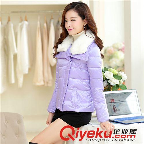 羽絨服系列 批發(fā)秋冬季新款羽絨服女款 韓版修身糖果色加厚保暖羽絨棉服短款原始圖片2