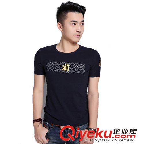 7c男式夏裝 高品質(zhì)純棉男式短袖韓版修身男士T恤純色V領(lǐng)男T恤