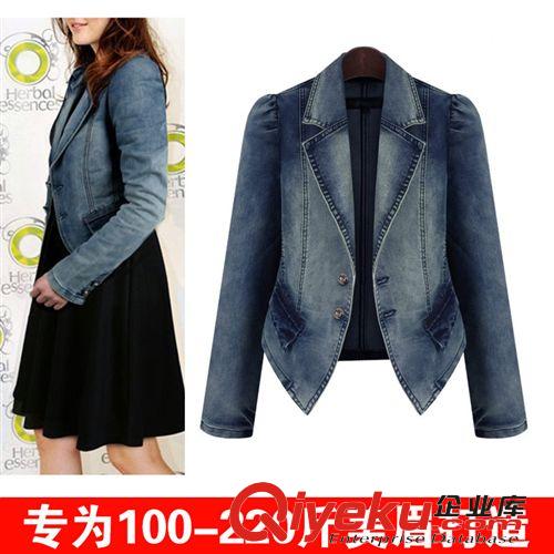 牛仔系列 新品秋款韓版時尚女裝 連帽修身大碼牛仔風衣女