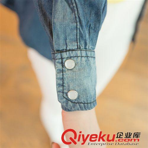 牛仔系列 專柜正品春夏新品漸變色韓版修身顯瘦牛仔襯衫襯衣外套女原始圖片3