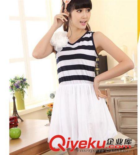 夏季新款 情侶裝夏裝新款韓版2013女短袖t恤拼接連衣裙男裝短袖T原始圖片3