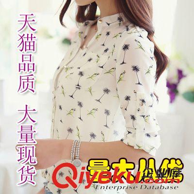 女式襯衫 實(shí)拍 2014春裝新品貼布繡花休閑百搭牛仔女長袖襯衣 襯衫