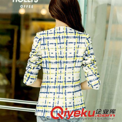 小西裝 新款修身休閑格子小西裝女外套韓版百搭潮女士西服春秋原始圖片3