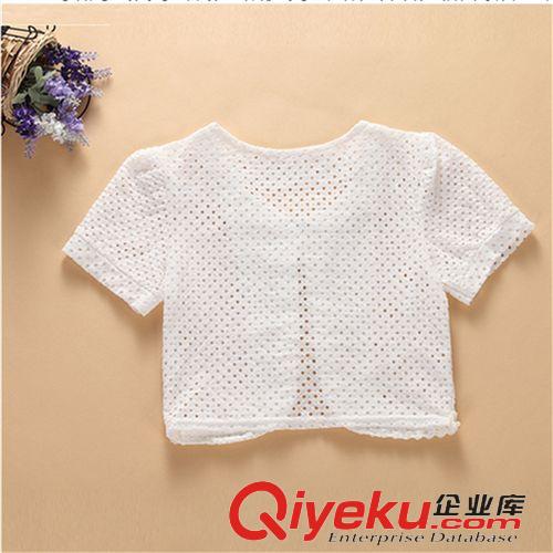 【5月新款】 2015年夏新款女裝新品韓版小香風(fēng)外套短袖圓領(lǐng)蕾絲小披肩潮原始圖片3