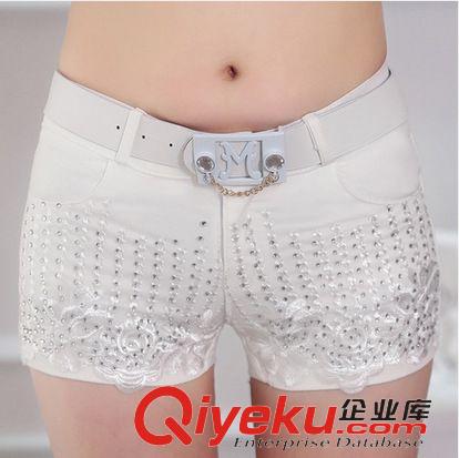 【3月新款】 春夏裝新款短褲女韓版修身顯瘦打底褲性感鑲鉆蕾絲短褲好質量