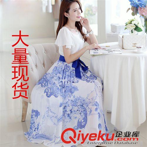裙子 一件代發(fā) 2015春裝新款韓版女裝七分袖名媛連衣裙甜美修身打底裙