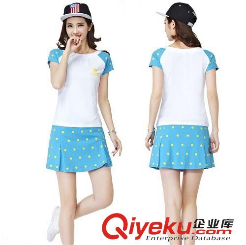 四月爆款上新 2015夏季新款時尚 短袖半身裙 運動套裝 女 修身 網(wǎng)球裙原始圖片2