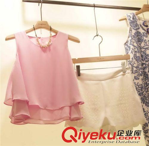 每周新款 夏裝新款韓版修身顯瘦中長款襯衫領大擺無袖連衣裙百褶裙子