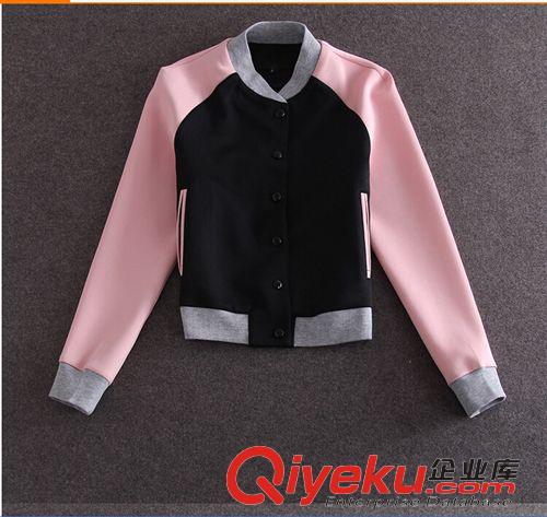 2015年3月第2周新款 歐美早春女新拼色棒球服短款外套+蓬蓬紗貼布刺繡半裙套裝原始圖片2