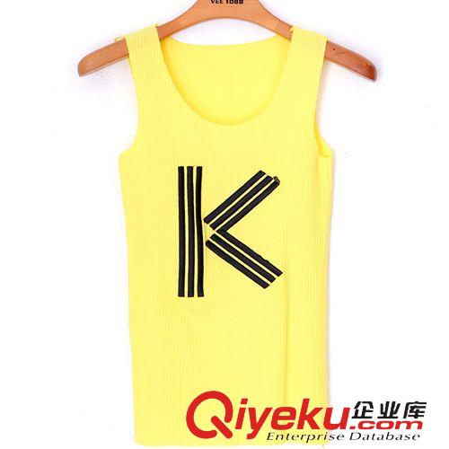夏季時尚打折區域 2015夏季新款時尚韓版K字印花修身抹胸無袖打底背心女裝原始圖片3