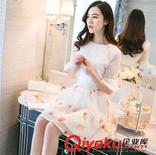 歐美直擊潮風范 外貿原單2015 女裝 春夏歐洲站雪紡連衣裙一件代發原始圖片3