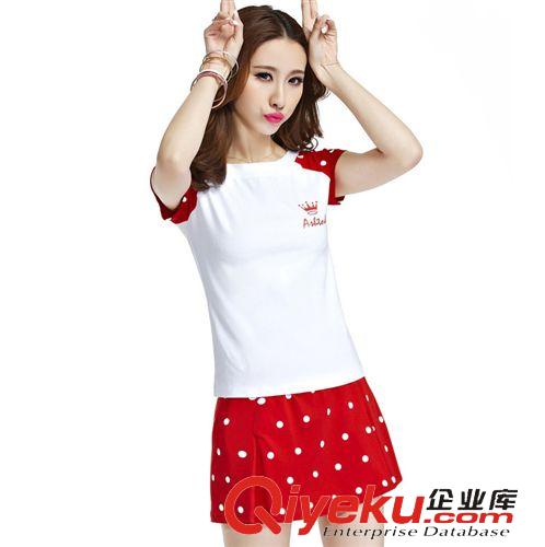 套裝系列 2015新款夏季女裝短裙二件套休閑運(yùn)動套裝一件代發(fā)原始圖片3