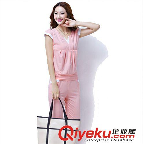 套裝系列 2015新款夏季韓版女裝二件套休閑運動套裝一件代發原始圖片3