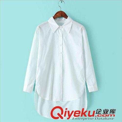 女式爆款襯衫 2015新款何以笙簫默趙默笙同款不規(guī)則中長款開衫襯衣女原始圖片2