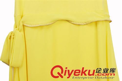 4.23 2015時尚豹頭雪紡拼接背心裙不規則下擺無袖長連衣裙原始圖片2