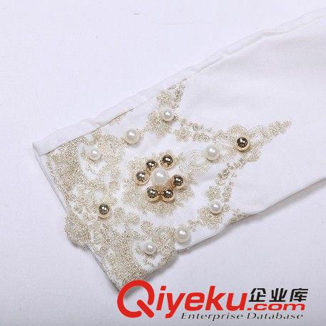 4月22號上架新款 春裝新款韓版女裝修身顯瘦釘珠拼接蕾絲 口袋打底褲女原始圖片3