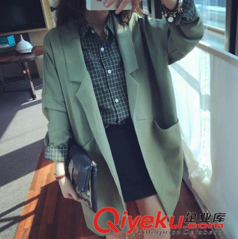 外套、小西服 2015百搭披肩外套套裝 配腰帶 實(shí)拍