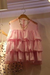 韓國東大門代購 2015夏季新款韓版雪紡衫女歐根紗雪紡衫上衣現貨廠家直銷原始圖片3